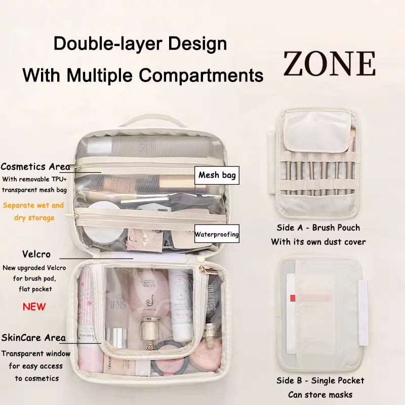 😍Perfect Organization! Multi-Compartment Toiletry Cosmetics Bag ✨