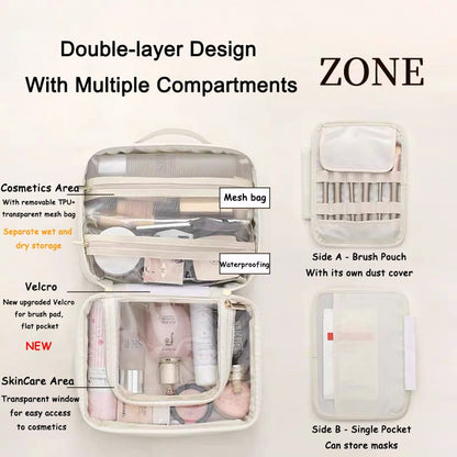 😍Perfect Organization! Multi-Compartment Toiletry Cosmetics Bag ✨