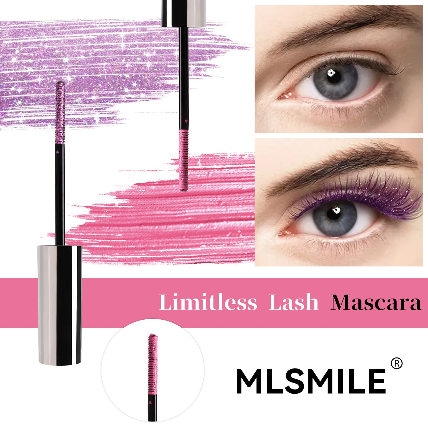 MLSMILE Pearlescent Fine Flash Waterproof Color Mascara