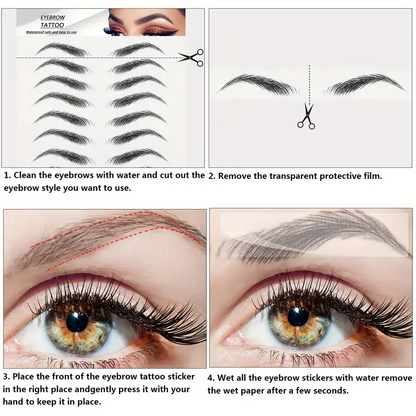 4D Hair-Like Waterproof Temporary Eyebrow Tattoo Sticker