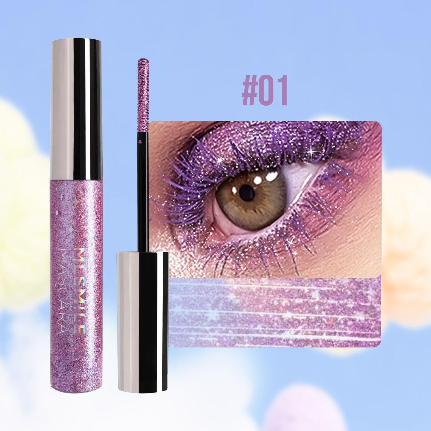 MLSMILE Pearlescent Fine Flash Waterproof Color Mascara