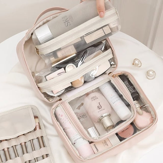 😍Perfect Organization! Multi-Compartment Toiletry Cosmetics Bag ✨